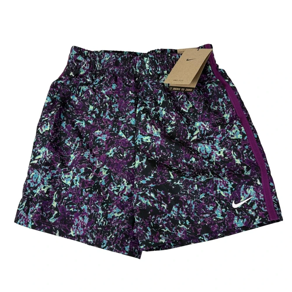 Nike Shorts Kids Small Purple Black Blue Dri-Fit Training‎ FV0275-503 Boys NEW